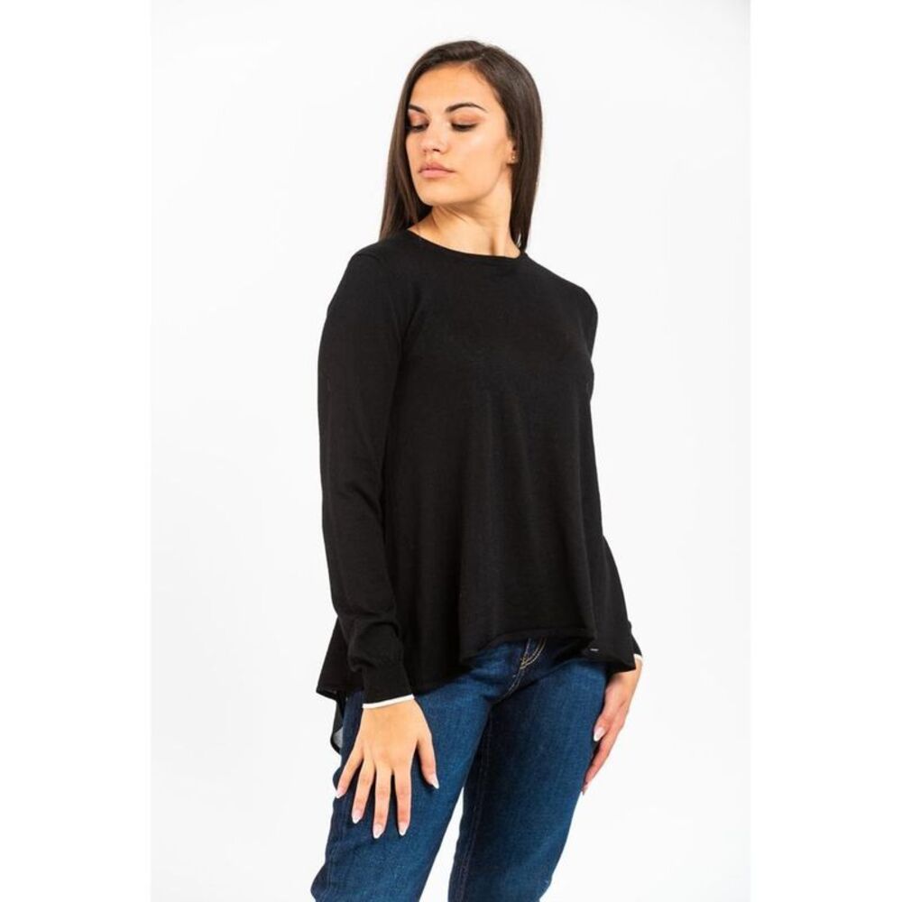 Gas Black Viscose Long Sleeve Women's T-Shirt